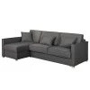 Fredriks Canapé d’angle Posio - Tissu - Gris foncé - Méridienne courte à gauche (vue de face)