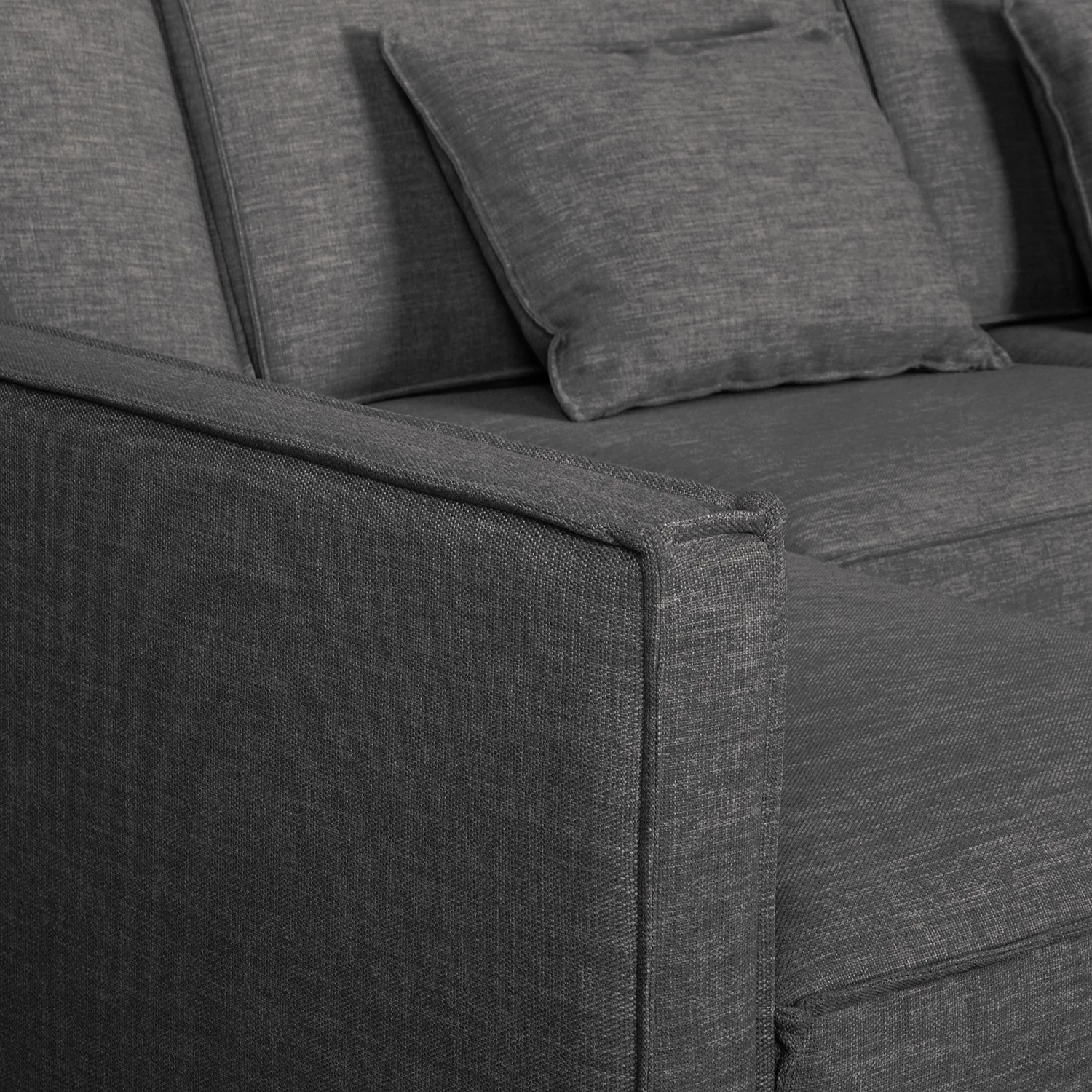Fredriks Canapé d’angle Posio - Tissu - Gris foncé - Méridienne courte à gauche (vue de face) 8 Fredriks Canapé d’angle Posio - Tissu - Gris foncé - Méridienne courte à gauche (vue de face) – Image 8