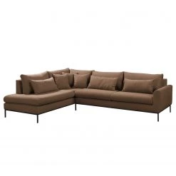 Fredriks Canapé d’angle Luosto - Tissage à plat - Nougat - Méridienne longue à gauche (vue de face)