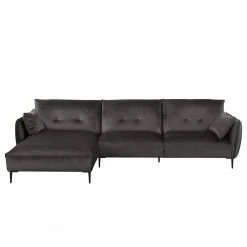 Jack & Alice Canapé d’angle Narpio - Velours - Gris - Méridienne courte à gauche (vue de face) -Canapés Soldes Magasin 1000194194 191216 16244000707 DETAILS P000000001000194194