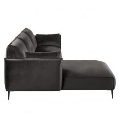 Jack & Alice Canapé d’angle Narpio - Velours - Gris - Méridienne courte à gauche (vue de face) -Canapés Soldes Magasin 1000194194 191216 16244000708 DETAILS P000000001000194194