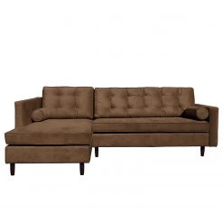Jack & Alice Canapé d’angle Kosula - Microfibre - Marron café - Méridienne courte à gauche (vue de face) -Canapés Soldes Magasin 1000197093 200120 17460300131 DETAILS P000000001000197093
