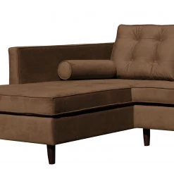 Jack & Alice Canapé d’angle Kosula - Microfibre - Marron café - Méridienne courte à gauche (vue de face) -Canapés Soldes Magasin 1000197093 200120 17460300134 DETAILS P000000001000197093