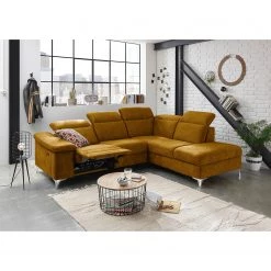 Fredriks Canapé d’angle Tolar - Microfibre Salvo: Ocre - Méridienne longue à droite (vue de face) -Canapés Soldes Magasin 1000198725 200124 10254200171 MOOD DETAILS P000000001000198725 mood