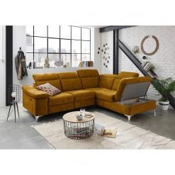 Fredriks Canapé d’angle Tolar - Microfibre Salvo: Ocre - Méridienne longue à droite (vue de face) -Canapés Soldes Magasin 1000198725 200124 10254200172 MOOD DETAILS P000000001000198725 mood