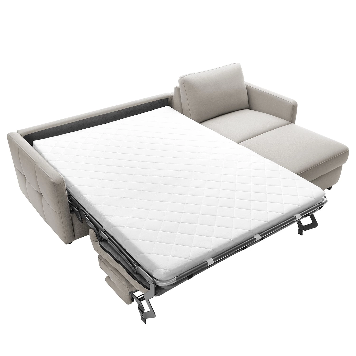 Fredriks Canapé d’angle Barbon - Tissage à plat - Gris clair - Largeur : 256 cm - Méridienne courte à droite (vue de face) 4 Fredriks Canapé d’angle Barbon - Tissage à plat - Gris clair - Largeur : 256 cm - Méridienne courte à droite (vue de face) – Image 4