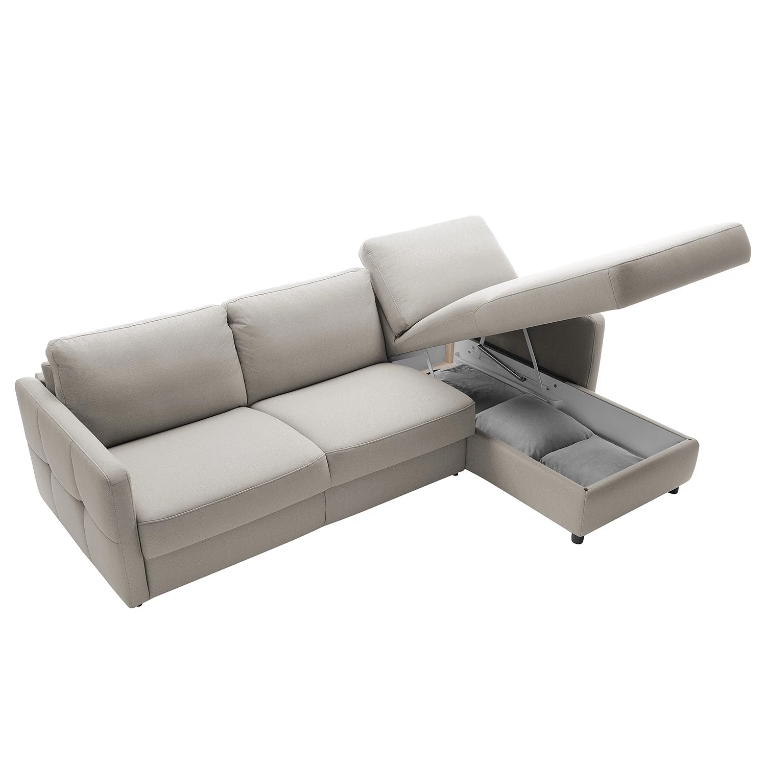 Fredriks Canapé d’angle Barbon - Tissage à plat - Gris clair - Largeur : 256 cm - Méridienne courte à droite (vue de face) 7 Fredriks Canapé d’angle Barbon - Tissage à plat - Gris clair - Largeur : 256 cm - Méridienne courte à droite (vue de face) – Image 7