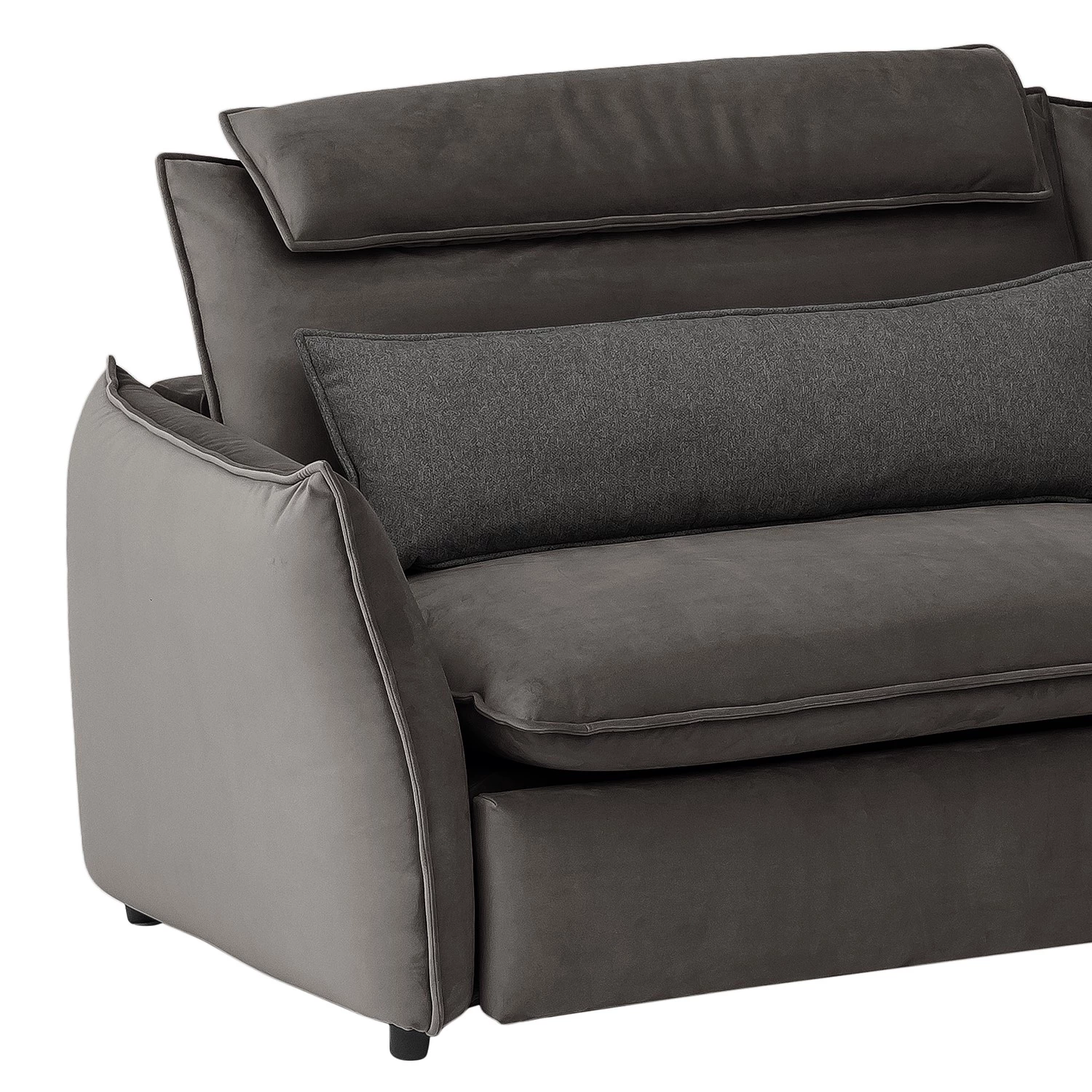 Fredriks Canapé d’angle Coolin - Velours - Marron foncé - Méridienne courte à droite (vue de face) - Sans fonction 4 Fredriks Canapé d’angle Coolin - Velours - Marron foncé - Méridienne courte à droite (vue de face) - Sans fonction – Image 4