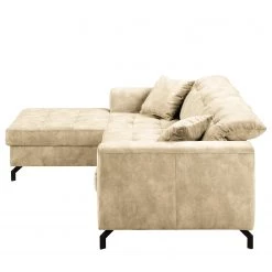 Fredriks Canapé d‘angle Atmore - Microfibre - Crème - Méridienne courte à gauche (vue de face) -Canapés Soldes Magasin 1000199970 220218 030 DETAILS P000000001000199970