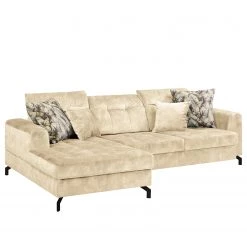 Fredriks Canapé d‘angle Atmore - Microfibre - Crème - Méridienne courte à gauche (vue de face) -Canapés Soldes Magasin 1000199970 220218 050 DETAILS P000000001000199970