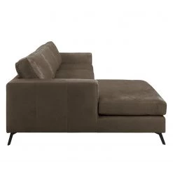 Fredriks Canapé d‘angle Denny I - Microfibre - Marron foncé - Méridienne courte à gauche (vue de face) -Canapés Soldes Magasin 1000199995 200205 11530600180 DETAILS P000000001000199995