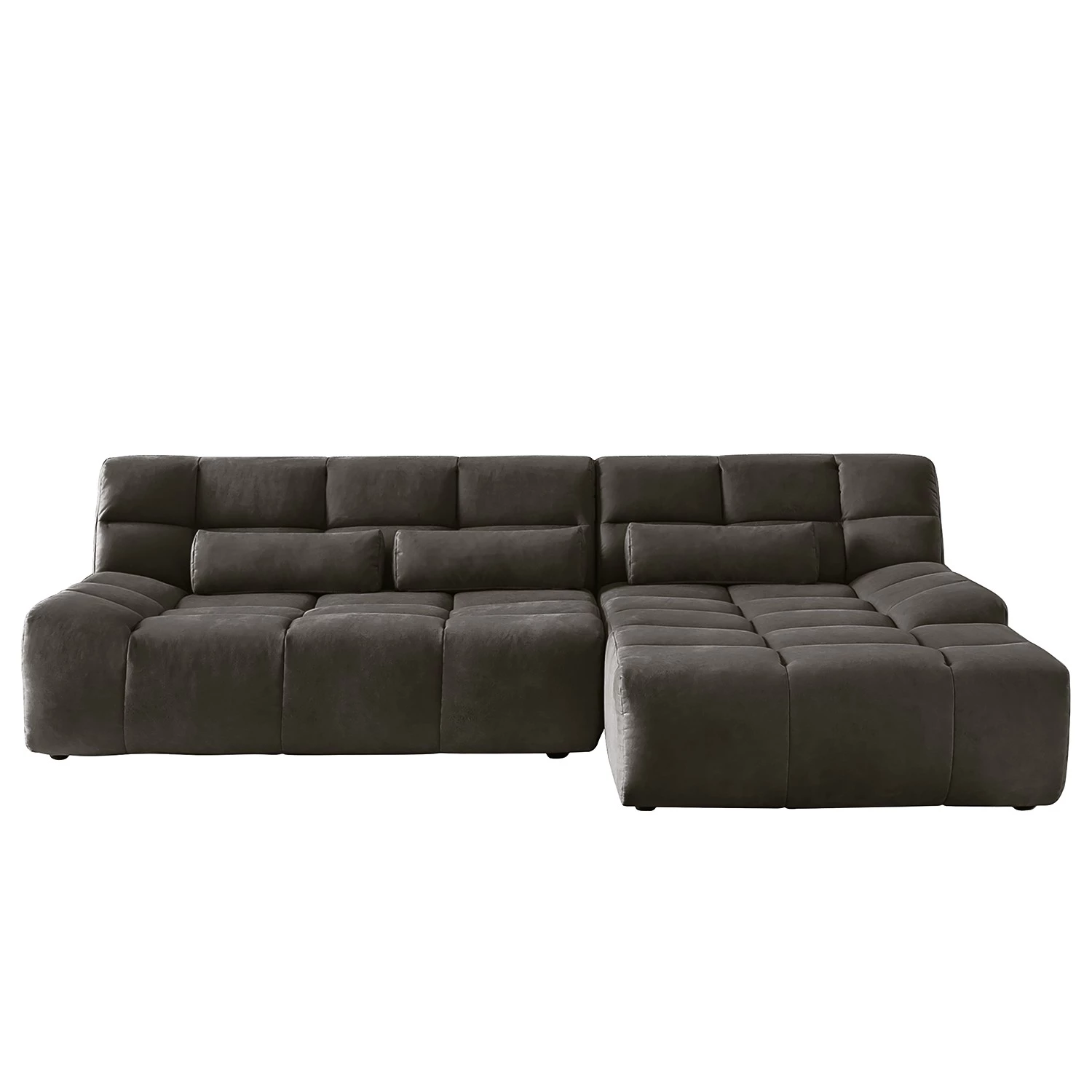 Loftscape Canapé d‘angle Hanko - Microfibre - Anthracite - Méridienne courte à droite (vue de face) 4 Loftscape Canapé d‘angle Hanko - Microfibre - Anthracite - Méridienne courte à droite (vue de face) – Image 4