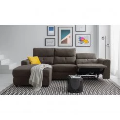 Modoform Canapé d’angle Bazaar - Tissage à plat - Brun-gris - Méridienne longue à gauche (vue de face) -Canapés Soldes Magasin 1000200109 210323 15305902898 MOOD DETAILS P000000001000200109 mood