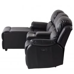 Modoform Canapé d’angle Mendis - Imitation cuir - Noir - Méridienne longue à gauche (vue de face) -Canapés Soldes Magasin 1000200120 200730 06133400042 DETAILS P000000001000200120