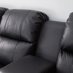 Modoform Canapé d’angle Mendis - Imitation cuir - Noir - Méridienne longue à gauche (vue de face) -Canapés Soldes Magasin 1000200120 200818 09330700005 DETAILS P000000001000200120