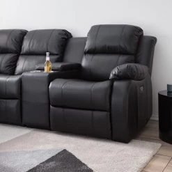 Modoform Canapé d’angle Mendis - Imitation cuir - Noir - Méridienne longue à gauche (vue de face) -Canapés Soldes Magasin 1000200120 200818 09330800006 DETAILS P000000001000200120