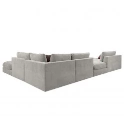 Fredriks Canapé panoramique Dixwell III - Tissage à plat - Gris platine - Méridienne longue à gauche (vue de face) -Canapés Soldes Magasin 1000202338 200304 18050201171 DETAILS P000000001000202338