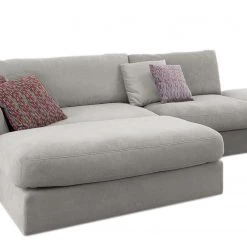 Fredriks Canapé panoramique Dixwell III - Tissage à plat - Gris platine - Méridienne longue à gauche (vue de face) -Canapés Soldes Magasin 1000202338 200304 18050301176 DETAILS P000000001000202338