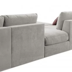 Fredriks Canapé panoramique Dixwell III - Tissage à plat - Gris platine - Méridienne longue à gauche (vue de face) -Canapés Soldes Magasin 1000202338 200304 18050301178 DETAILS P000000001000202338