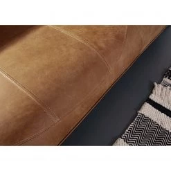 Loftscape Canapé Astley (2 places) - Cuir véritable - Cognac -Canapés Soldes Magasin 1000204739 220713 045 DETAILS P000000001000204739