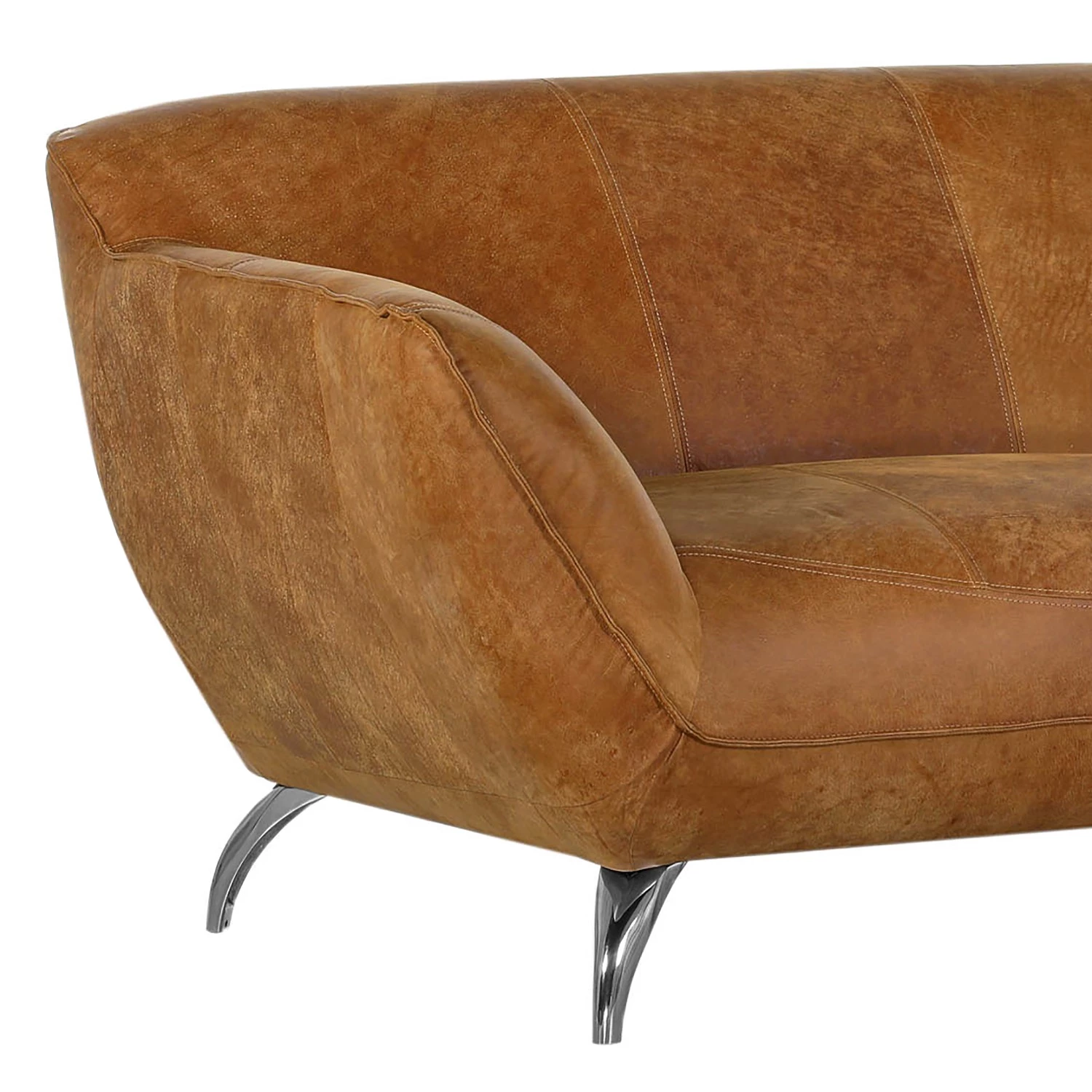 Loftscape Méridienne Astley - Cuir véritable - Cognac - Accoudoir monté à gauche (vu de face) 3 Loftscape Méridienne Astley - Cuir véritable - Cognac - Accoudoir monté à gauche (vu de face) – Image 3