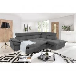 Fredriks Canapé d’angle Barvas III - Microfibre - Gris - Méridienne longue à droite (vue de face) - Fonction couchage - Coffre de lit -Canapés Soldes Magasin 1000205125 210218 16163800022 MOOD DETAILS P000000001000205125 mood