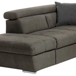 Fredriks Canapé d’angle Barvas I - Tissu structuré - Gris - Méridienne longue à gauche (vue de face) - Fonction couchage - Coffre de lit -Canapés Soldes Magasin 1000205128 200310 12342600165 DETAILS P000000001000205128