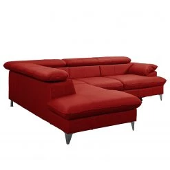 Fredriks Canapé d’angle Coto I - Cuir véritable - Rouge cerise - Méridienne longue à gauche (vue de face) - Fonction couchage - Coffre de lit -Canapés Soldes Magasin 1000205207 200310 12352600752 DETAILS P000000001000205207