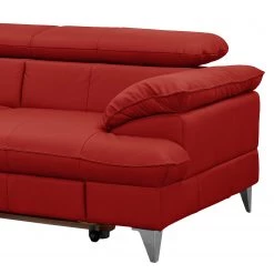 Fredriks Canapé d’angle Coto I - Cuir véritable - Rouge cerise - Méridienne longue à gauche (vue de face) - Fonction couchage - Coffre de lit -Canapés Soldes Magasin 1000205207 200310 12352600753 DETAILS P000000001000205207