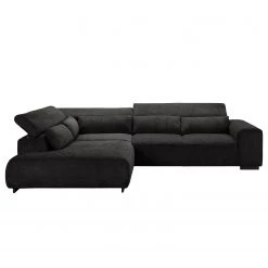 Fredriks Canapé d’angle Dolton - Microfibre - Noir - Méridienne longue à gauche (vue de face) -Canapés Soldes Magasin 1000205231 200310 12354700964 DETAILS P000000001000205231