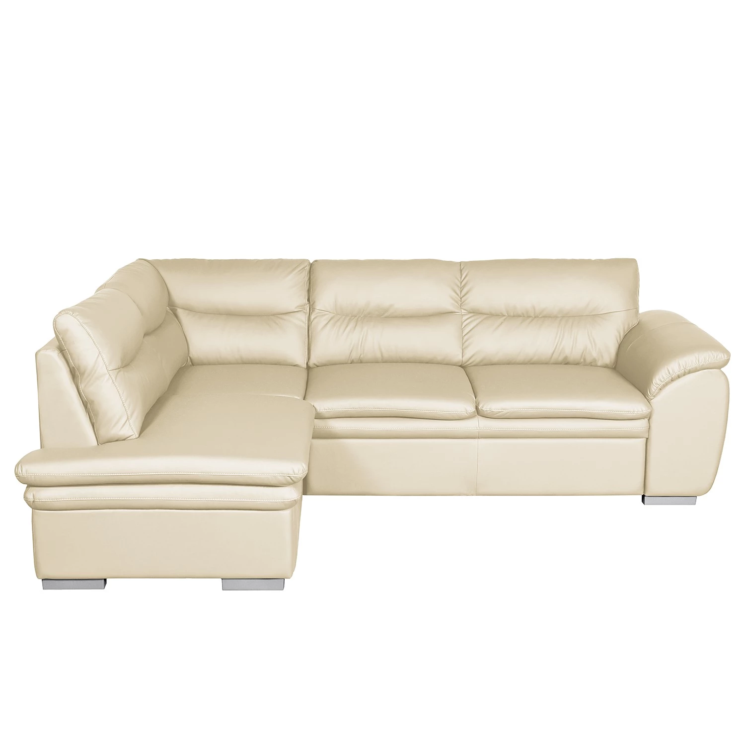 Fredriks Canapé d’angle Elkin - Imitation cuir - Crème - Méridienne longue à gauche (vue de face) - Fonction couchage - Coffre de lit 3 Fredriks Canapé d’angle Elkin - Imitation cuir - Crème - Méridienne longue à gauche (vue de face) - Fonction couchage - Coffre de lit – Image 3