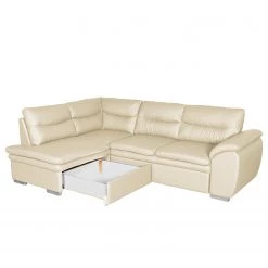 Fredriks Canapé d’angle Elkin - Imitation cuir - Crème - Méridienne longue à gauche (vue de face) - Fonction couchage - Coffre de lit 15 Fredriks Canapé d’angle Elkin - Imitation cuir - Crème - Méridienne longue à gauche (vue de face) - Fonction couchage - Coffre de lit -Canapés Soldes Magasin 1000205232 200310 12354800975 DETAILS P000000001000205232