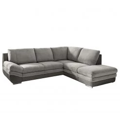 Fredriks Canapé d’angle Gerton - Gris / Gris foncé - Méridienne longue à droite (vue de face)