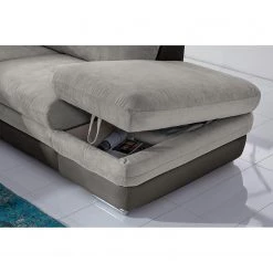 Fredriks Canapé d’angle Gerton - Gris / Gris foncé - Méridienne longue à droite (vue de face) -Canapés Soldes Magasin 1000205260 200310 12361701253 DETAILS P000000001000205260