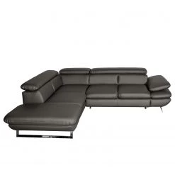 Fredriks Canapé d’angle Graford II - Imitation cuir - Gris foncé - Méridienne longue à gauche (vue de face) - Fonction couchage -Canapés Soldes Magasin 1000205299 200310 12365901653 DETAILS P000000001000205299