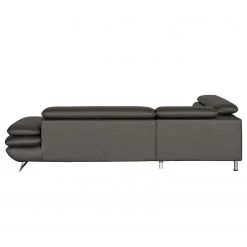 Fredriks Canapé d’angle Graford II - Imitation cuir - Gris foncé - Méridienne longue à gauche (vue de face) - Fonction couchage -Canapés Soldes Magasin 1000205299 200310 12365901654 DETAILS P000000001000205299