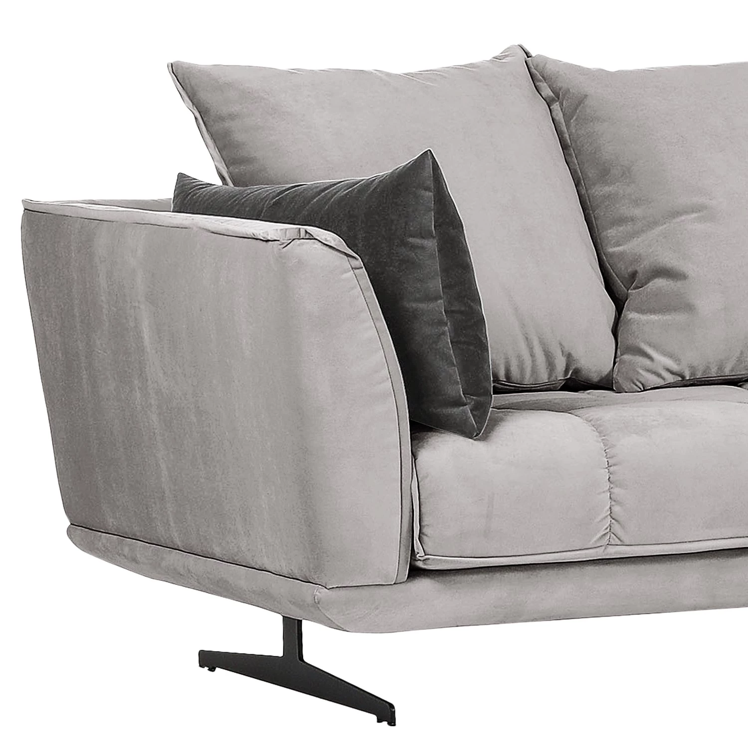 Loftscape Canapé d’angle Beckley II - Velours - Méridienne longue à droite (vue de face) 2 Loftscape Canapé d’angle Beckley II - Velours - Méridienne longue à droite (vue de face) – Image 2