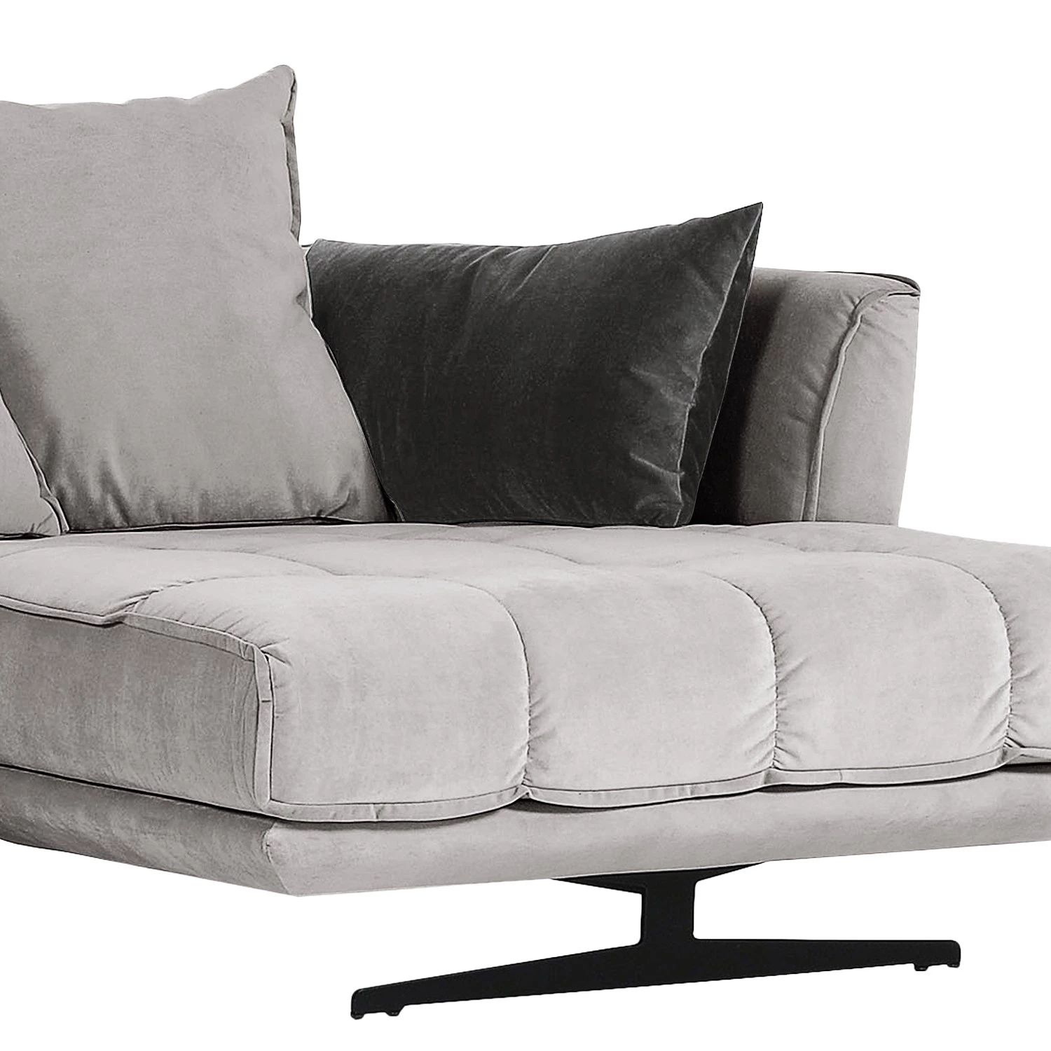 Loftscape Canapé d’angle Beckley II - Velours - Méridienne longue à droite (vue de face) 3 Loftscape Canapé d’angle Beckley II - Velours - Méridienne longue à droite (vue de face) – Image 3