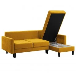 Norrwood Canapé d’angle Koski I - Tissu - Tissu Lito: Jaune maïs - Méridienne courte à droite (vue de face) -Canapés Soldes Magasin 1000207298 200520 14271400544 DETAILS P000000001000207298