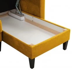 Norrwood Canapé d’angle Koski I - Tissu - Tissu Lito: Jaune maïs - Méridienne courte à droite (vue de face) -Canapés Soldes Magasin 1000207298 200520 14271400554 DETAILS P000000001000207298