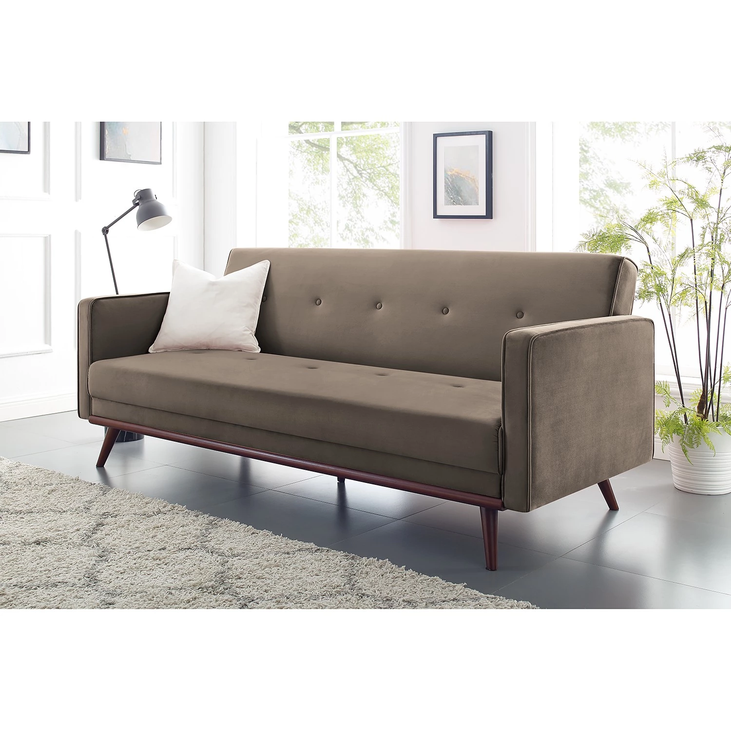 Mørteens Canapé convertible Daru Deluxe - Velours Fosca: Cappuccino 2 Mørteens Canapé convertible Daru Deluxe - Velours Fosca: Cappuccino – Image 2