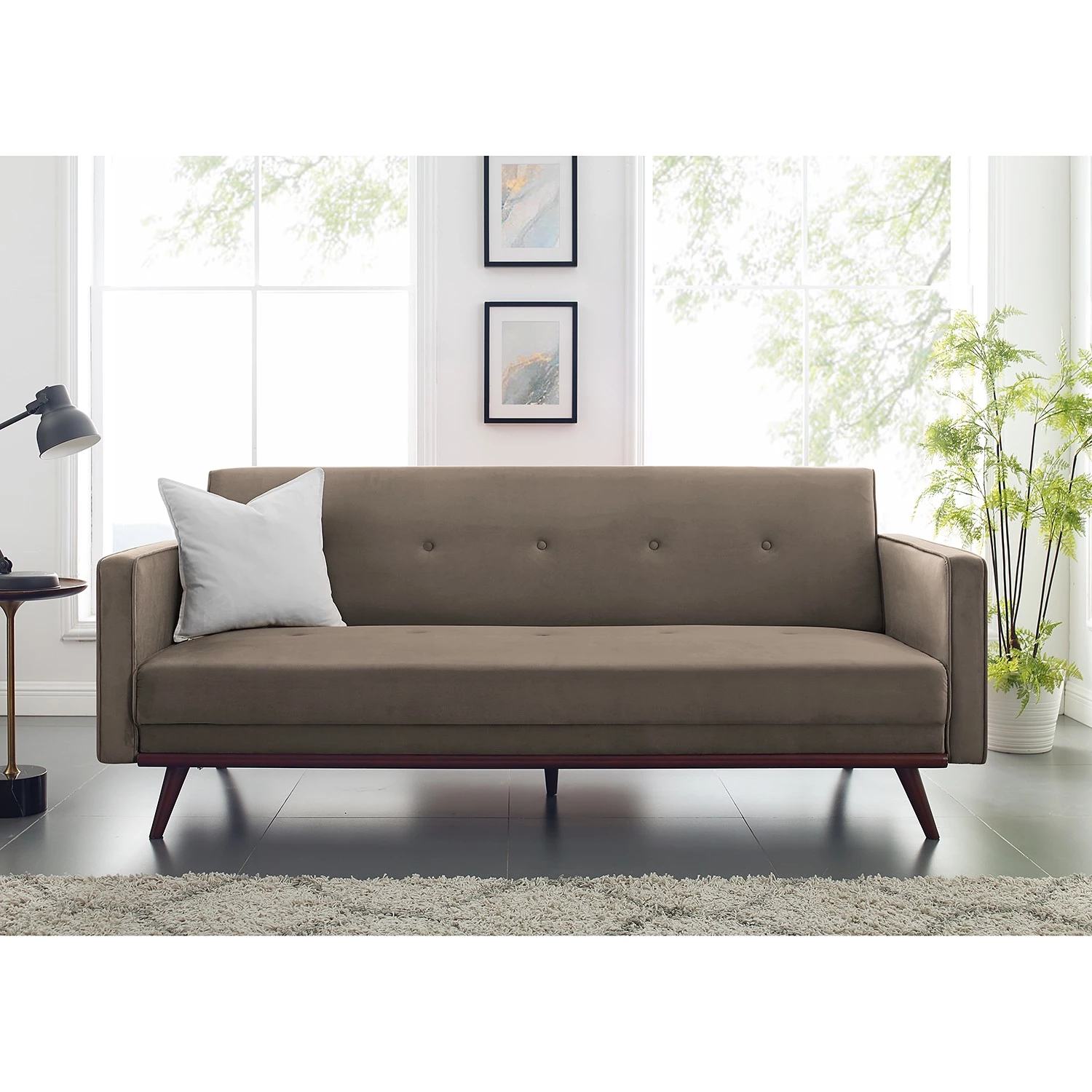 Mørteens Canapé convertible Daru Deluxe - Velours Fosca: Cappuccino 3 Mørteens Canapé convertible Daru Deluxe - Velours Fosca: Cappuccino – Image 3