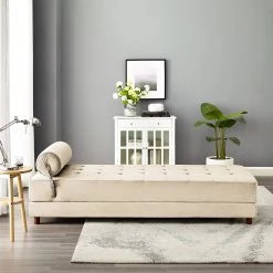 Jack & Alice Méridienne Tavani (convertible) - Velours Deja: Créme -Canapés Soldes Magasin 1000209039 210108 10015700199 MOOD DETAILS P000000001000209039 mood