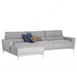 Fredriks Canapé d’angle Burney - Tissu - Gris clair - Méridienne courte à gauche (vue de face)