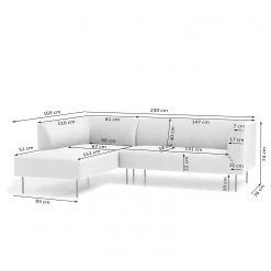 Fredriks Canapé d’angle Kolkki - Tissu - Gris clair - Méridienne courte à gauche (vue de face) -Canapés Soldes Magasin 1000209171 200415 12032300251 SKETCH DETAILS P000000001000209171 sketch