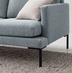 Fredriks Canapé Bellaire (2 places) - Tissu mélangé - Bleu pastel - Noir -Canapés Soldes Magasin 1000209704 201110 13544000125 DETAILS P000000001000209704