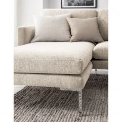 Fredriks Canapé d’angle Bellaire - Tissu mélangé - Beige clair - Méridienne courte à gauche (vue de face) - Argenté 18 Fredriks Canapé d’angle Bellaire - Tissu mélangé - Beige clair - Méridienne courte à gauche (vue de face) - Argenté -Canapés Soldes Magasin 1000209732 201110 13550500437 DETAILS P000000001000209732