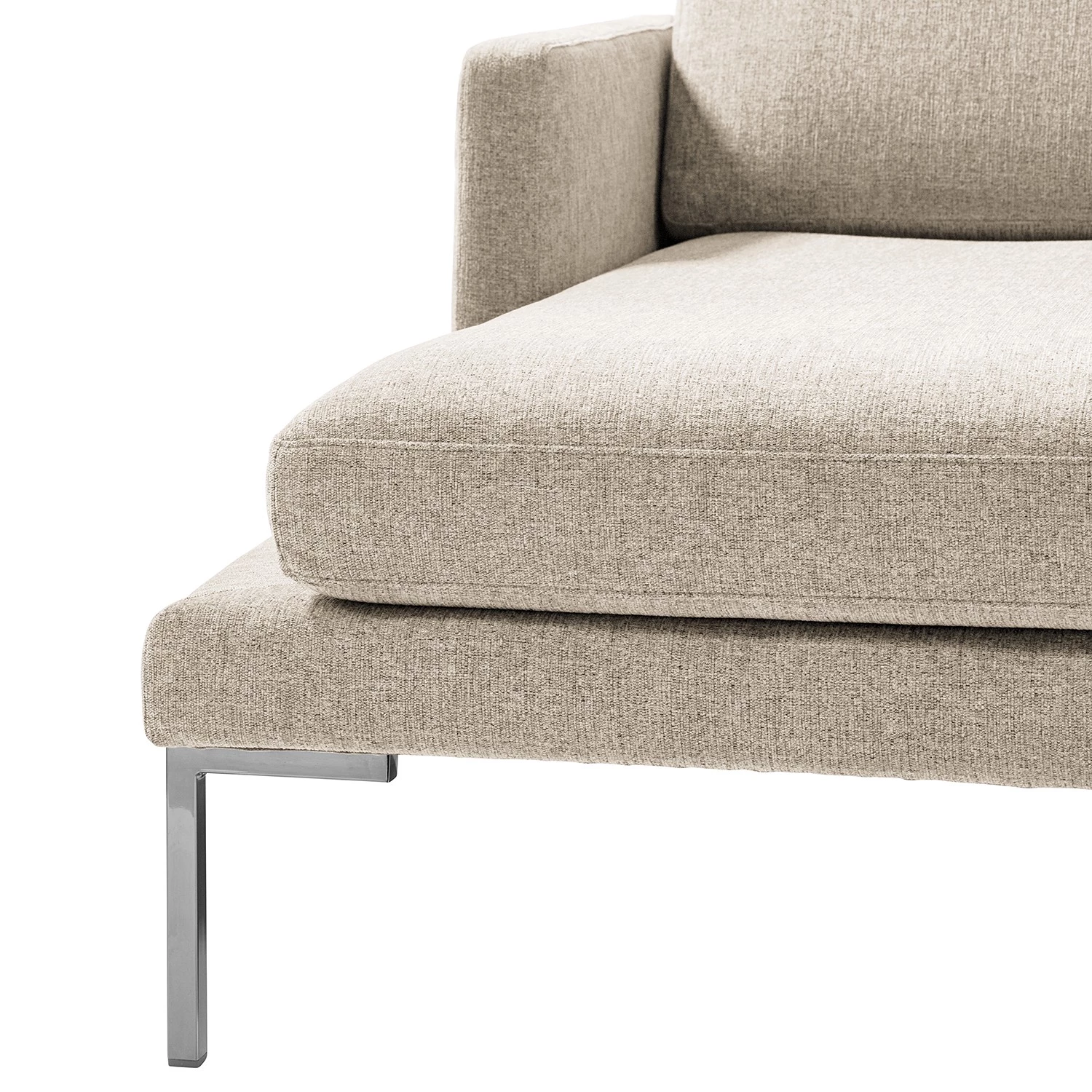 Fredriks Canapé d’angle Bellaire - Tissu mélangé - Beige clair - Méridienne courte à gauche (vue de face) - Argenté 9 Fredriks Canapé d’angle Bellaire - Tissu mélangé - Beige clair - Méridienne courte à gauche (vue de face) - Argenté – Image 9