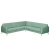 Mørteens Canapé d’angle Kustavi - Tissu structuré - Vert menthe - Largeur : 269 cm
