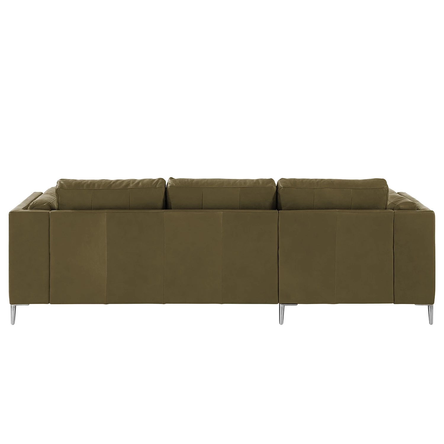 Studio Copenhagen Canapé d’angle COSO Classic+ méridienne - Cuir véritable Taru : Vert olive - Largeur : 246 cm - Méridienne courte à gauche (vue de face) - Chrome brillant 7 Studio Copenhagen Canapé d’angle COSO Classic+ méridienne - Cuir véritable Taru : Vert olive - Largeur : 246 cm - Méridienne courte à gauche (vue de face) - Chrome brillant – Image 7